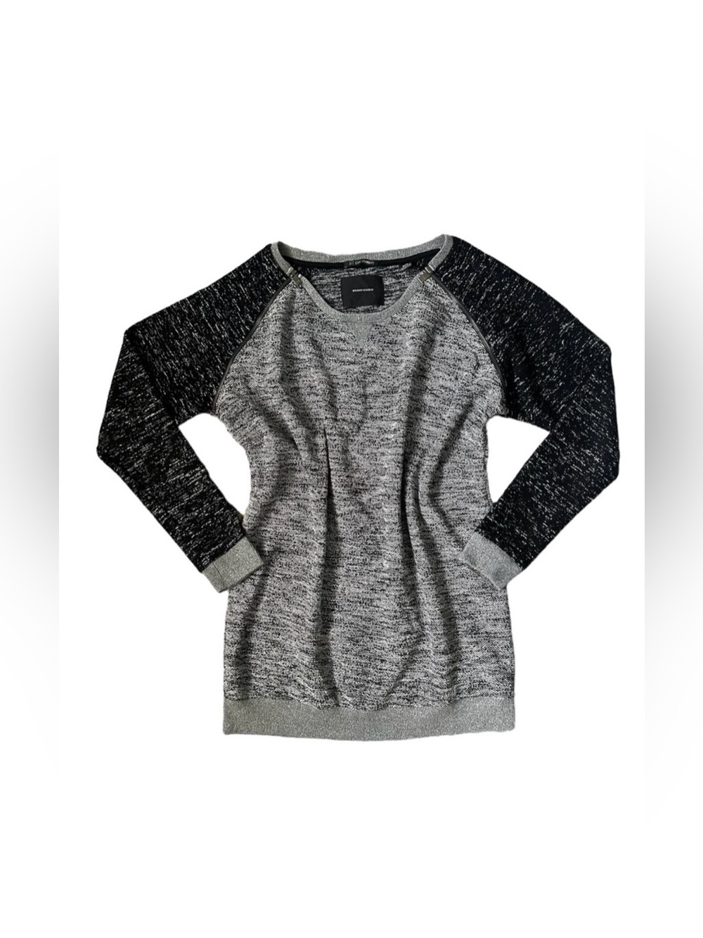 Maison Scotch • Les Bon Vivants Knit Sweater Dress Top Heathered Zipper Sleeves